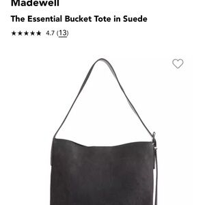 Madewell Green Suede Bucket Tote